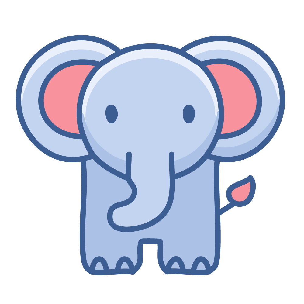 かわいいゾウのイラスト素材
