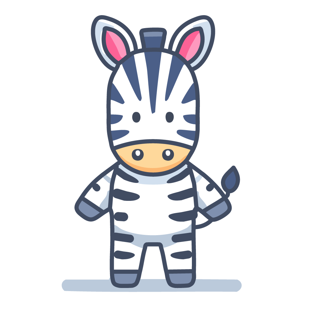 かわいいシマウマのイラスト素材
