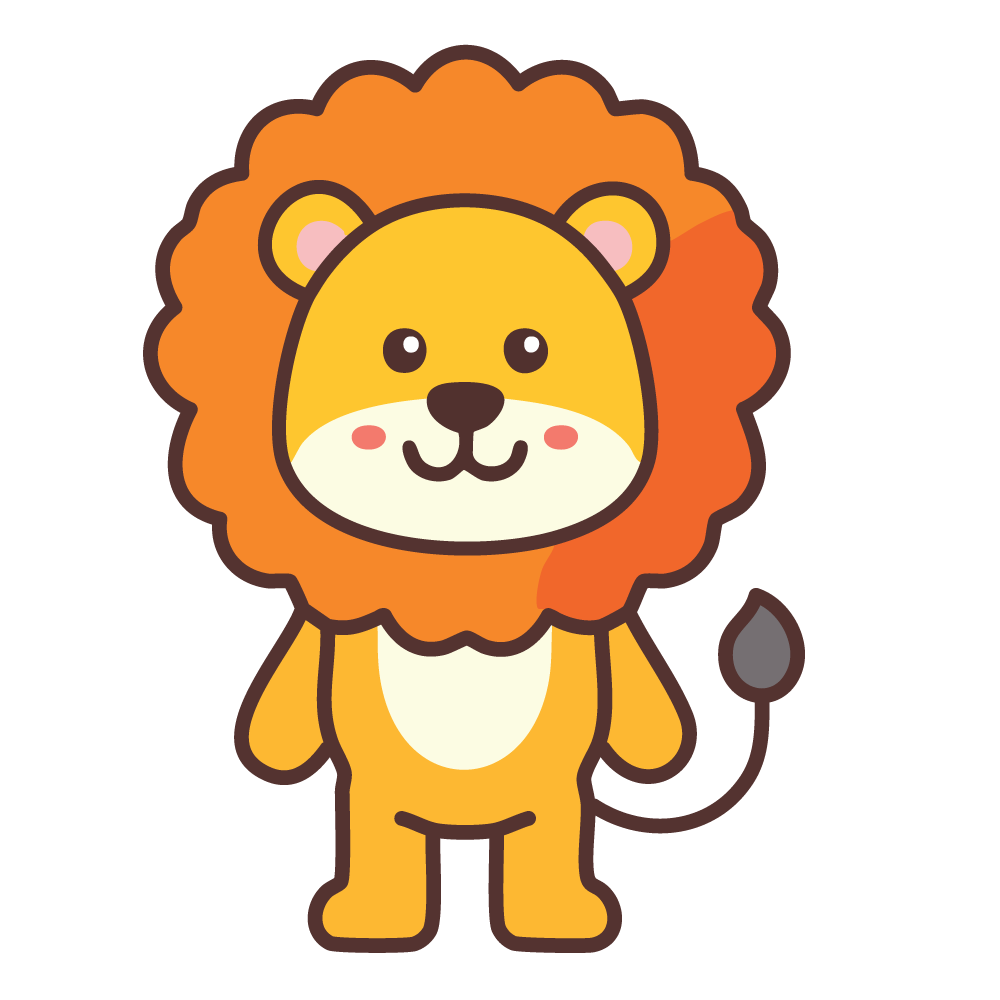 かわいいライオンのイラスト素材