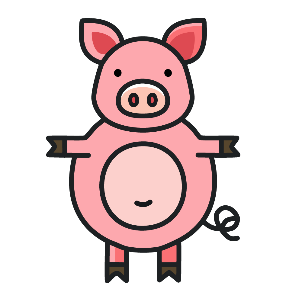 かわいいブタのイラスト素材