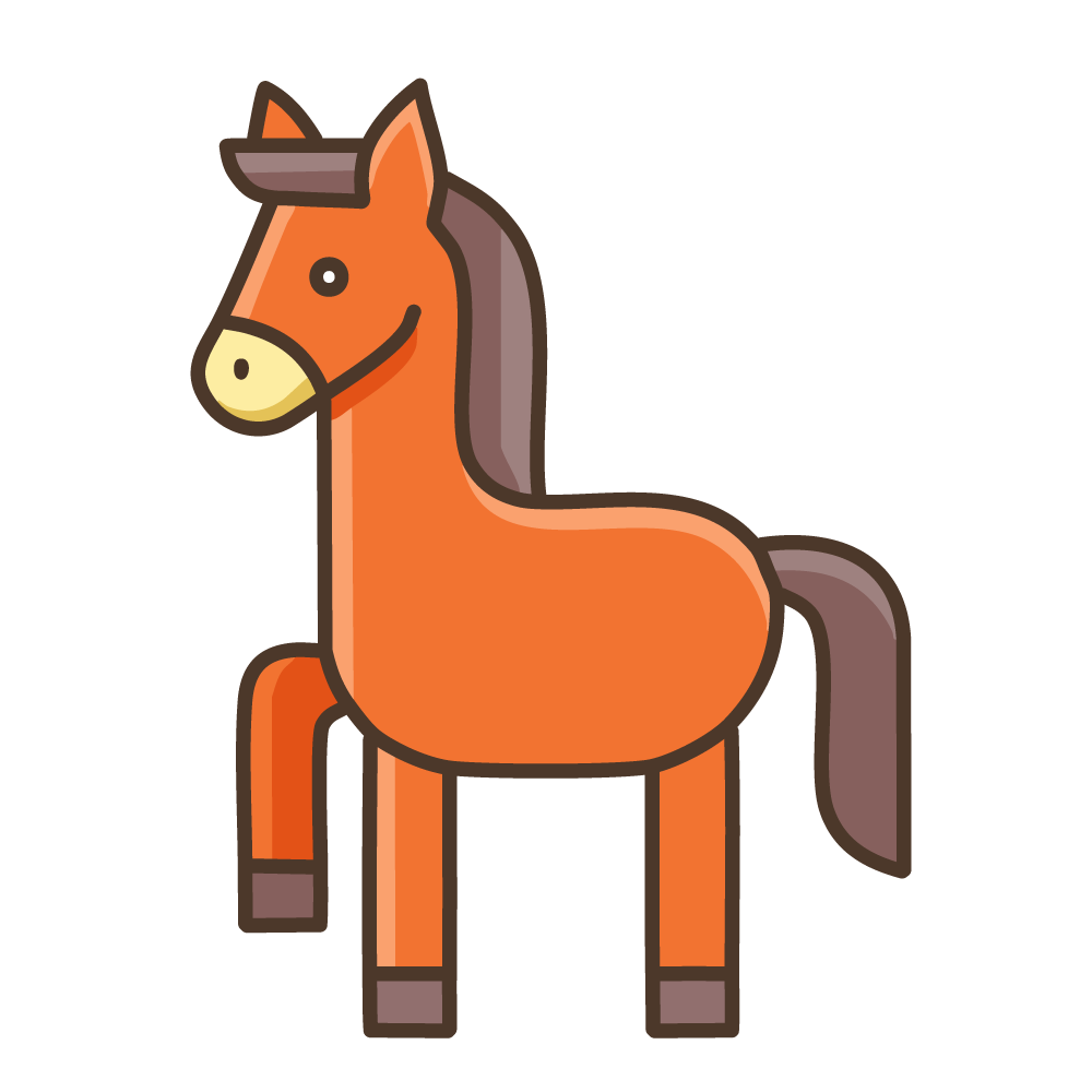 かわいいウマのイラスト素材
