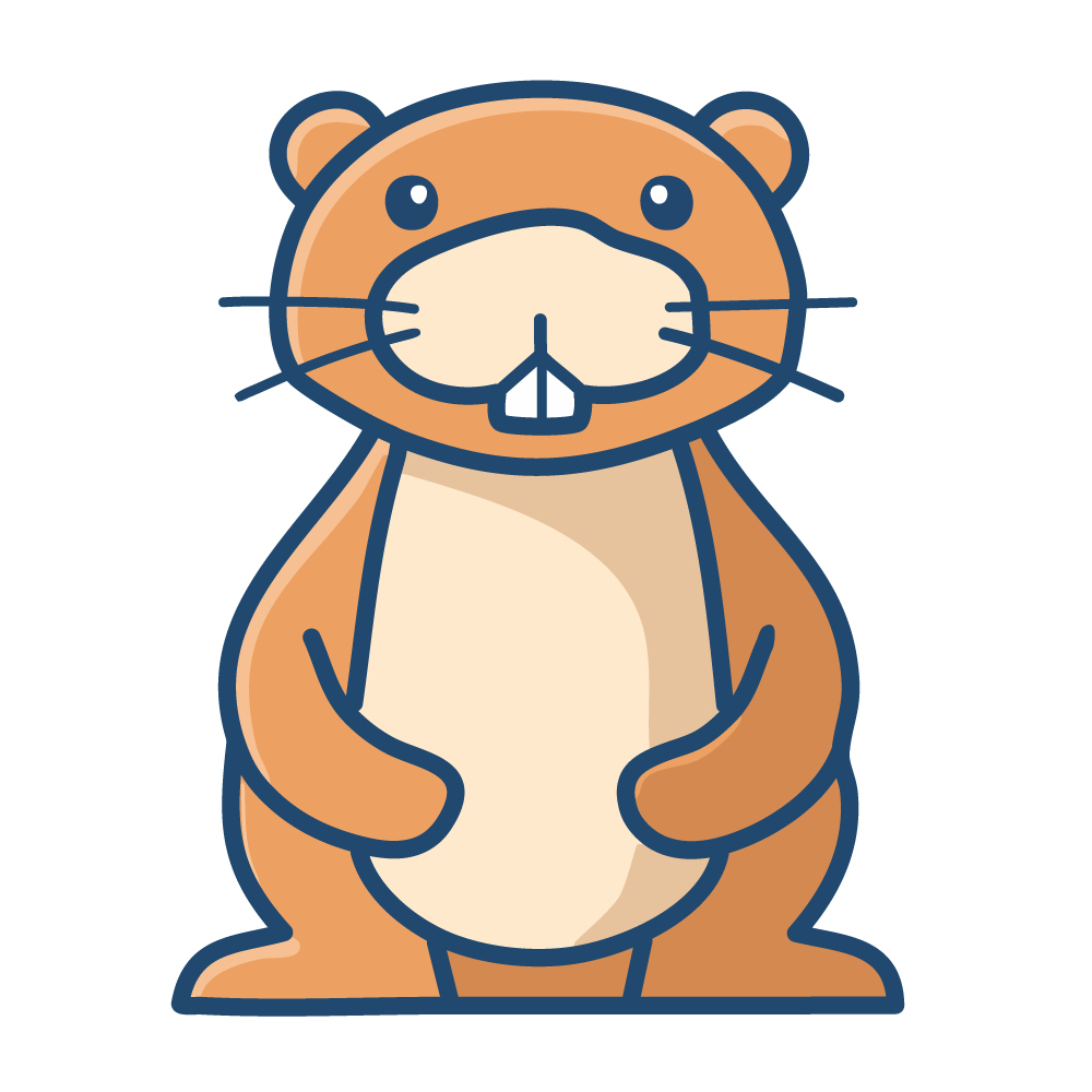 かわいいビーバーのイラスト素材