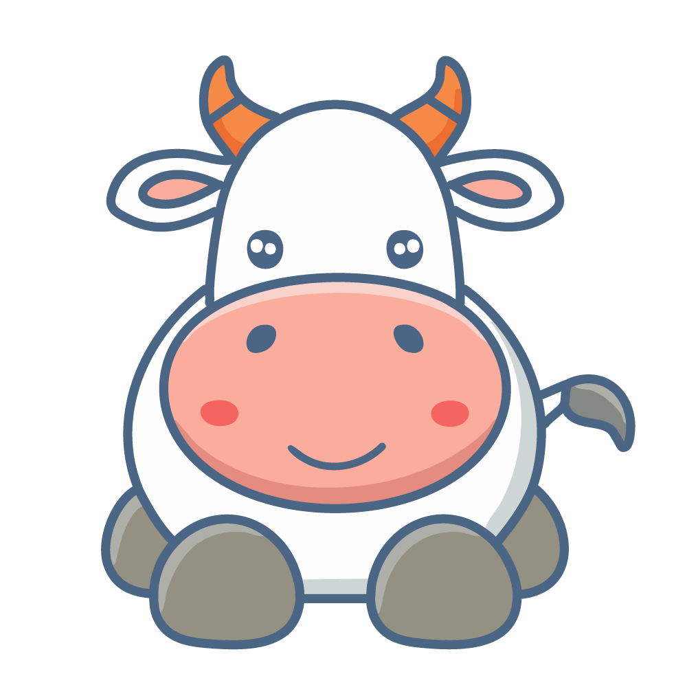 かわいいウシのイラスト素材