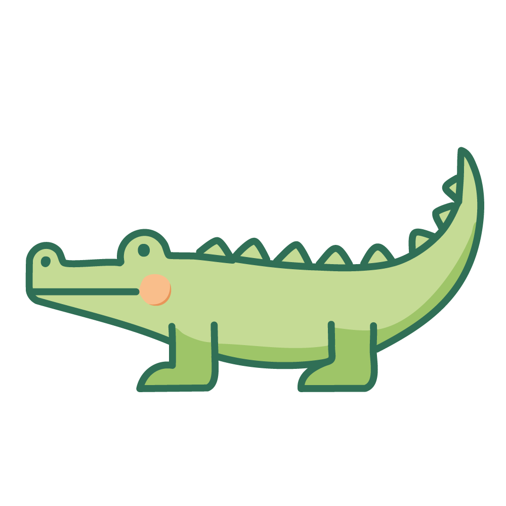 かわいいワニのイラスト素材