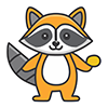 かわいいアライグマのイラスト素材