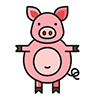 かわいいブタのイラスト素材
