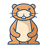 かわいいビーバーのイラスト素材