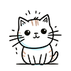 座ってこちらを見る可愛い猫のイラスト