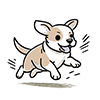 元気よく走る犬のイラスト