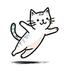 楽しそうに飛び跳ねる猫のイラスト