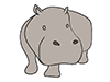Hippopotamus ｜ Kawama --Animal ｜ Animal ｜ Free Illustration Material