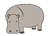 Hippopotamus ｜ Kawama --Animal ｜ Animal ｜ Free Illustration Material