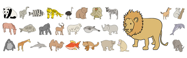 Animal / Elephant / Giraffe / Giant / Lion / Tiger / Gorilla / Panda / Cute / Bear / Koala / Fish