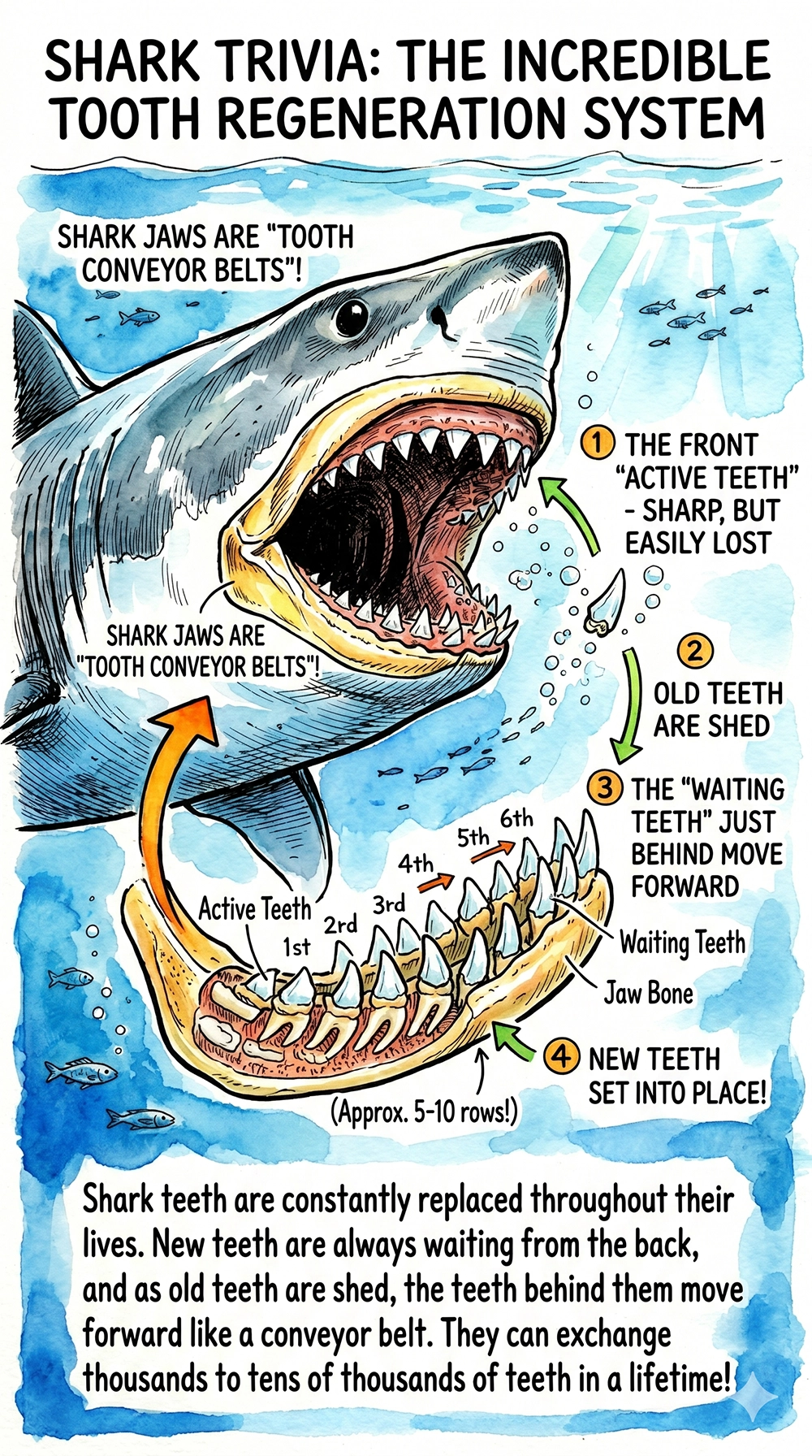 Shark Trivia: The Incredible Tooth Regeneration System